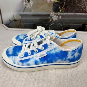 Keen Womens Size 8 Blue Tie-Dye Blue Canvas Tennis Sneakers